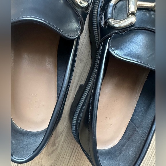 H & M Black  Loafers  with Gold Detailing - Picture 5 of 8